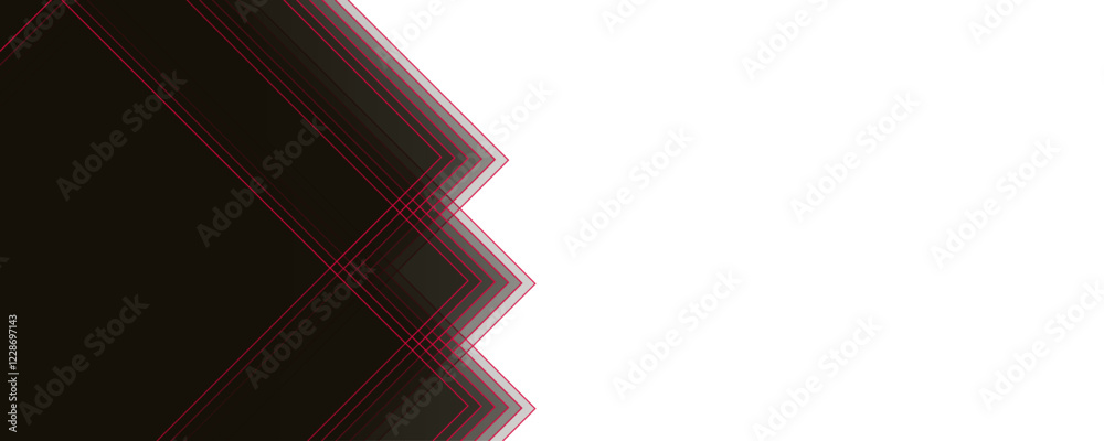 Aufkleber Abstract design with white transparent material in triangle and squares shapes. Black rectangle business card, modern and creative design. Futuristic technology lines black 