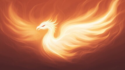 Obraz premium Fiery Phoenix Bird, Mythical Creature in Flames