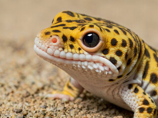 Naklejka premium close up of a yellow gecko