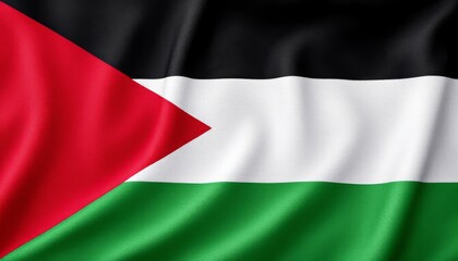 Obraz premium Detailed Close-up of the Palestinian Flag with Ripples