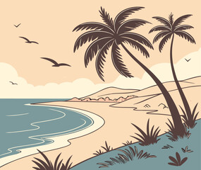 beach-background vector 