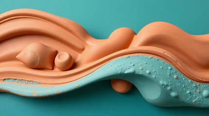 Obraz premium Abstract composition of colorful molded clay shapes with smooth textures