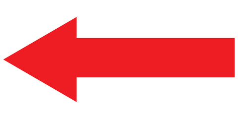 Long arrow icon Vector. Long arrow pointing Right and left . Black and Red arrow icon. Long arrow isolated on white background.