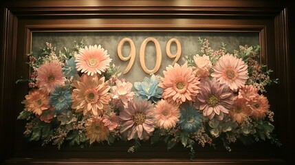 Floral Room Number 909 Framed Artwork