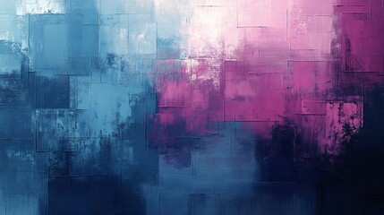 Abstract Pink Blue Canvas Textured Painting. AI Generated