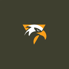Abstract Eagle Head Logo Design in Triangle