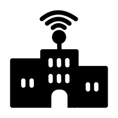 Digital Communication Glyph Icon – Technology and Connection Symbol