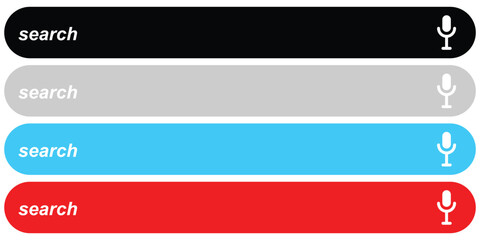 Internet browser search box icon. Empty template search bar for browser. Search address and navigation bar icon. Search icon set. Vector illustration 