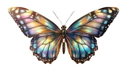 Obraz premium Colorful butterfly with intricate patterns, isolated on a white background.