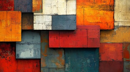 Abstract Colorful Metal Panels Vividly Arranged. AI Generated