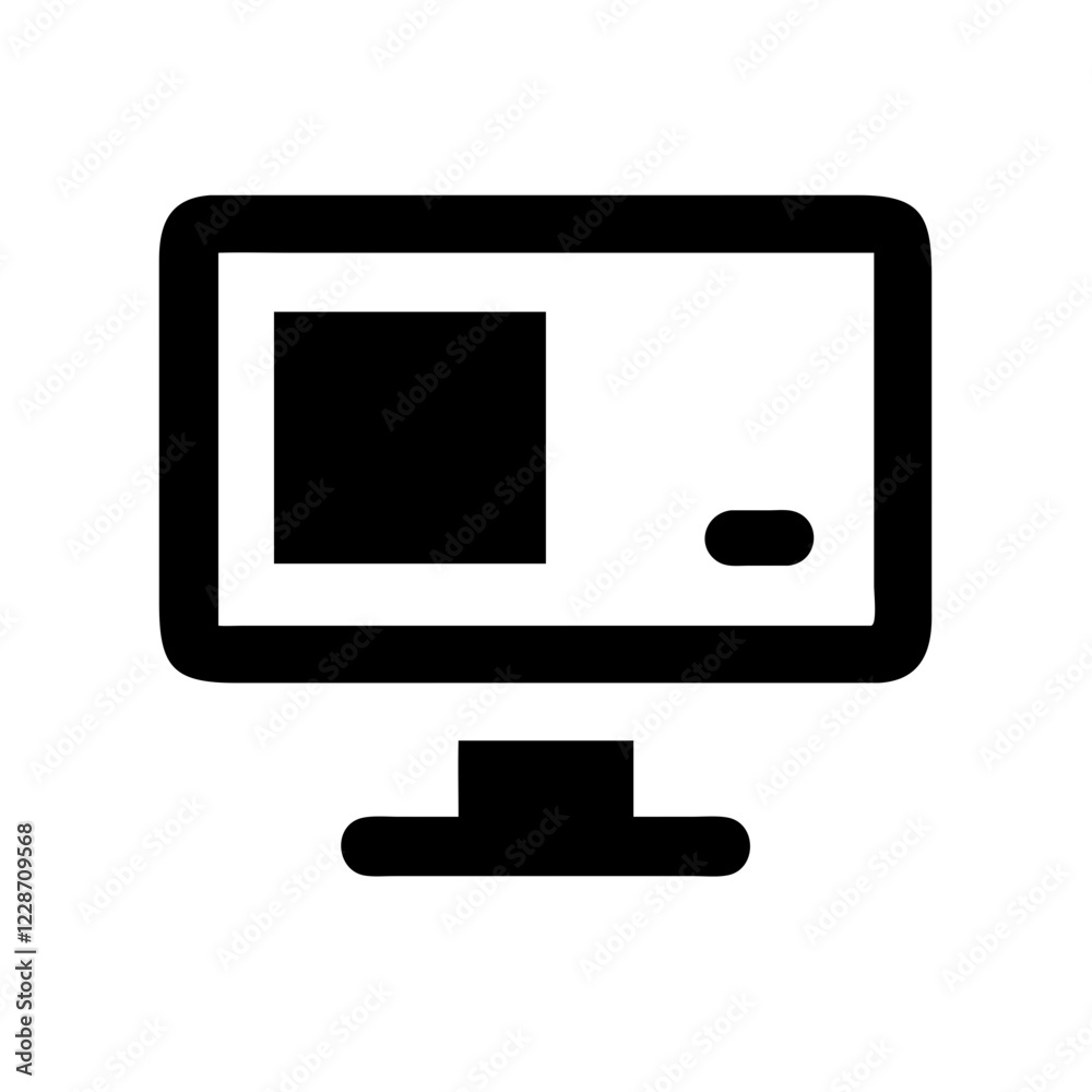 Poster Computer Monitor Vector Icon – Screen & Display Symbol