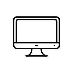 Computer Monitor Vector Icon – Screen & Display Symbol