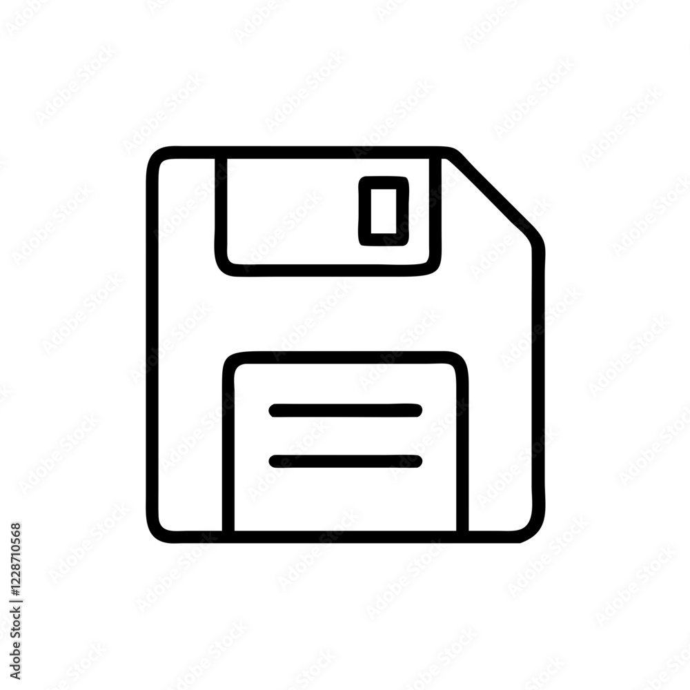 Aufkleber floppy disk vector icon – data storage & technology symbol