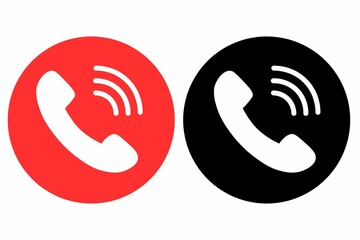 2 same Red, Black and white phone sign icon smoking on white background