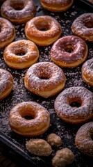 Delicious Donuts  Glazed  Powdered  Sweet Treats Bakery Food