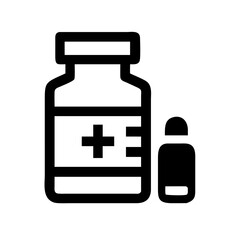 Medicine Bottle Vector Icon &ndash; Healthcare & Pharmaceutical Symbol