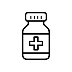 Obraz premium Medicine Bottle Vector Icon – Healthcare & Pharmaceutical Symbol