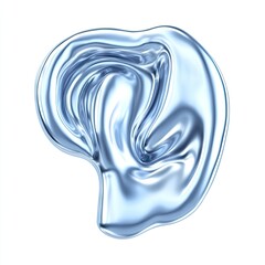 Liquid Metal Ear Shape Abstract Design