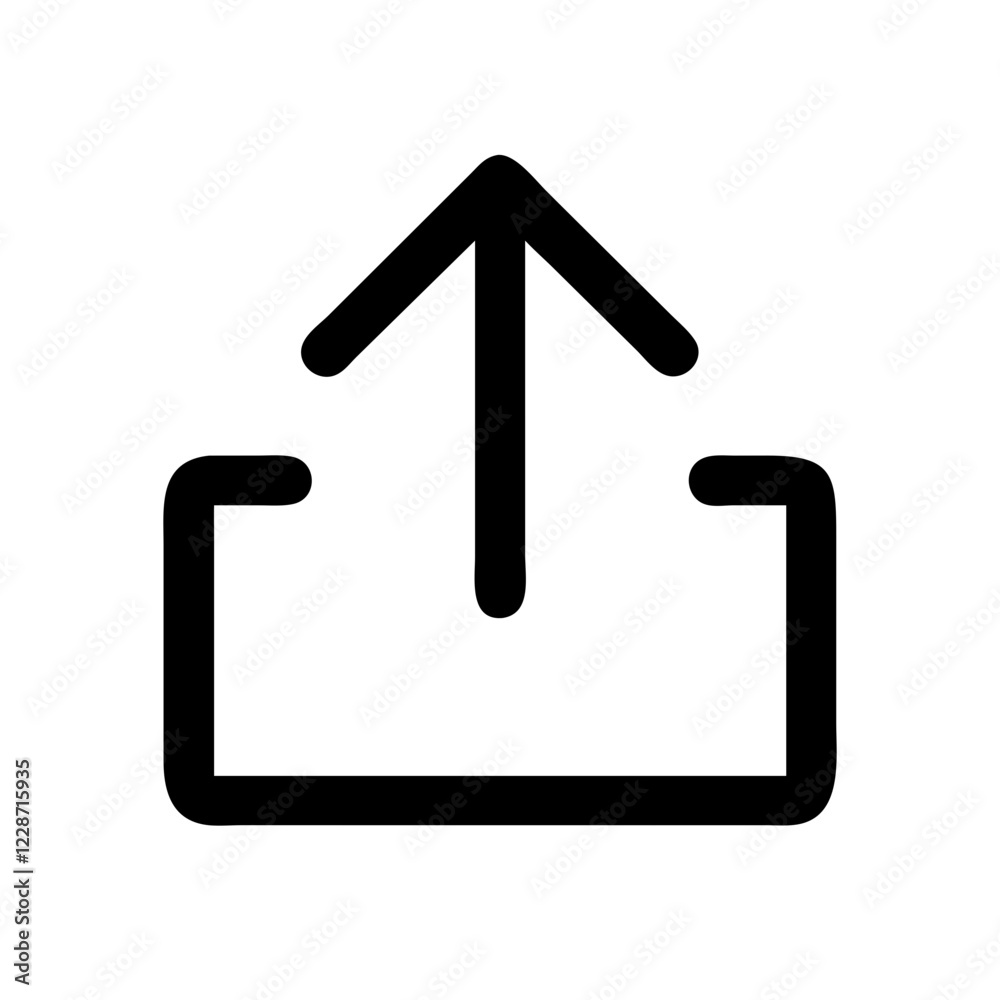 Poster Upload Vector Icon – File Transfer & Data Sharing Symbol