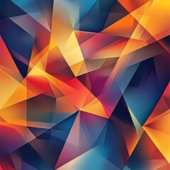 Vector art of overlapping polygons creating a dynamic layout., Generative AI