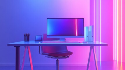 Modern workspace setup digital office image contemporary environment stylish viewpoint productivity concept