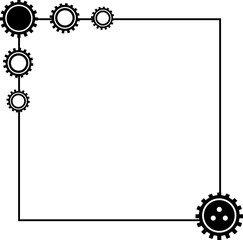square gear border frame