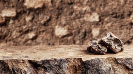 Rustic Wooden Display Rich Brown Tones Natural Light. AI Generated