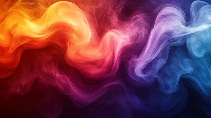 Obraz premium Abstract swirling smoke art vibrant red orange blue hues. AI Generated