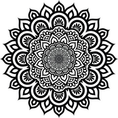 Beautiful circle pattern mandala art isolated on a white background, Indian style mandala art for festival decoration, decoration elements for meditation poster, henna, tattoo art, vector art
