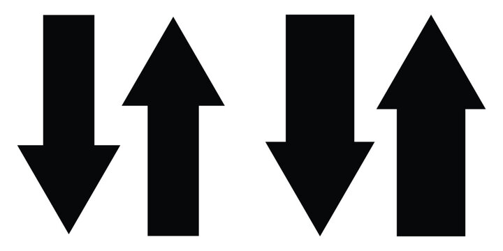 Up and down arrows icon vector. Upward and downward sign symbol. Vector illustrator.