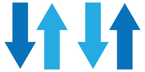 Up and down arrow icon. Cryptocurrency, stock and forex investment trading analysis symbol. Arrows data transfer icon, exchange arrow icon. Vector illustrator. 