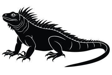 Fototapeta premium Iguana black Silhouette Clip art