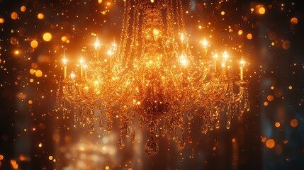 Fototapeta premium A Dazzling Crystal Chandelier: Illuminating Elegance