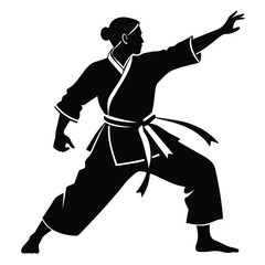 Silhouette of karate martial arts