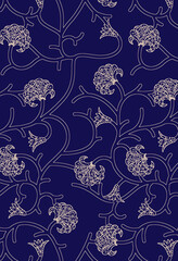 Hand Drawn Flowers and Leaves Line Pattern Watercolor Trendy Plan Trendy Color Cards Print On The Floor Home Textile Fabric Wallpaper Wrapping Cards Carpet Rug Background Fabric Linen Look Textures