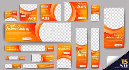 Multipurpose Ad Banners template design. Business Banner Set for web display ads template. vector