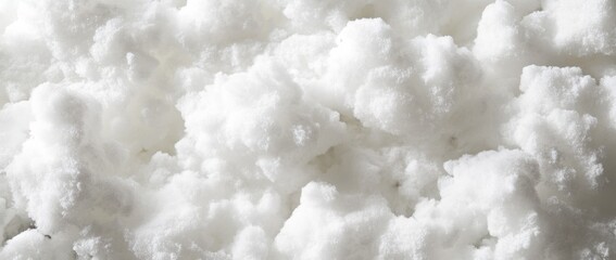 White fluffy substance closeup; texture background; packaging filler