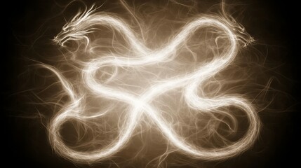 Glowing Dragon Knot Mystical Energy Art