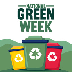 Happy National Green Week with green leaves