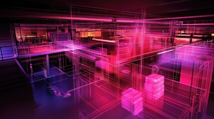 Obraz premium An AI-powered sorting system detecting damaged packaging with infrared scanning