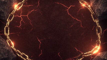 Glowing Golden Chain Encircles Volcanic Rift