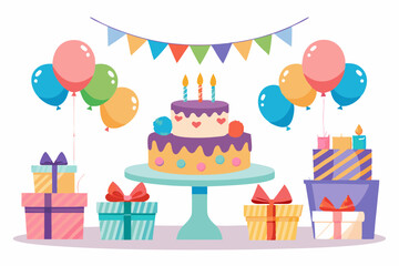 A decorated birthday party