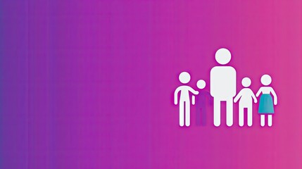 Family unity, colorful background, children, parent, togetherness, website banner
