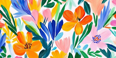 Obraz premium Vibrant Floral Fields Created by with Large Brushstrokes