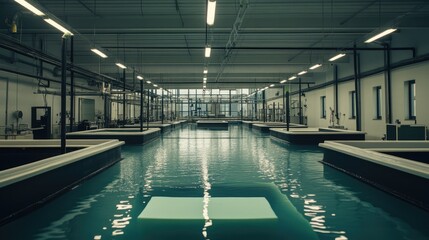 A factory using repurposed ocean plastics to create sustainable products.