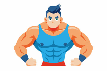 A muscleman or bodybuilder posing