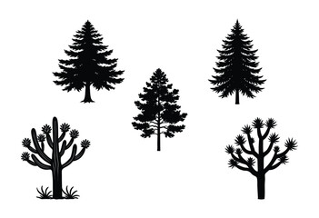 silhouettes of trees