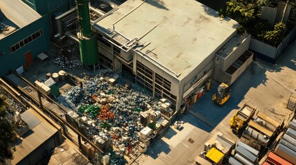 A green-tech business park featuring multiple innovative recycling ventures.