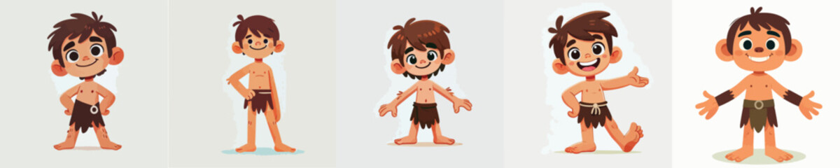 vector set of tarzan characters