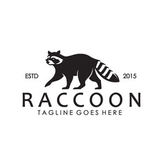 Raccoon Silhouette Vector Illustration. Forest Animal Logo Design © Muhammad